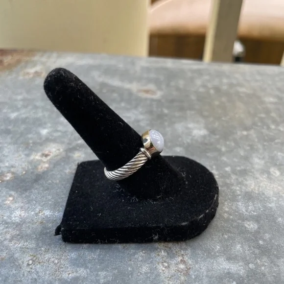 Sundance Rainbow Moonstone Ring w/ Sterling Silver braided band Size 6.5-7 - Picture 4 of 7